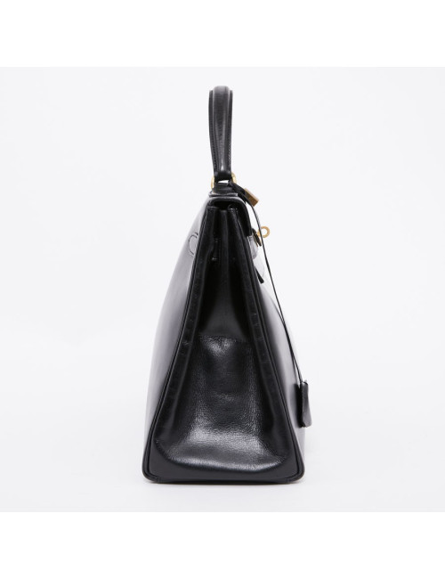Sac Kelly 32 HERMES box noir vintage