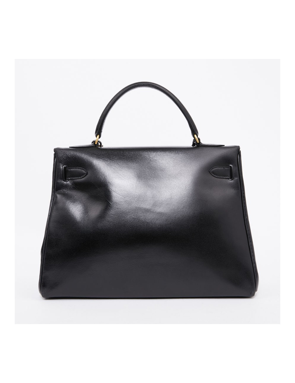 Kelly 32 HERMES black vintage box bag