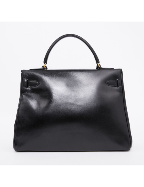 Kelly 32 HERMES black vintage box bag