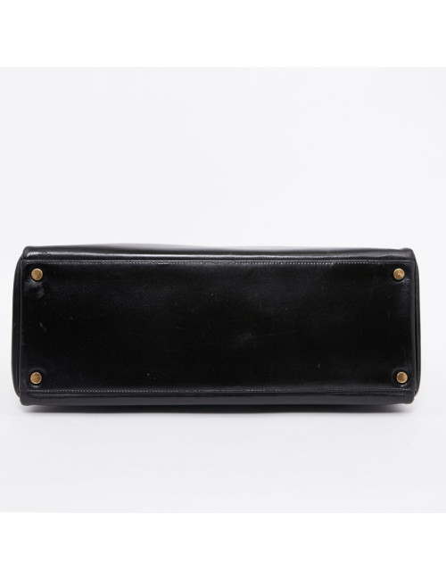 Kelly 32 HERMES black vintage box bag