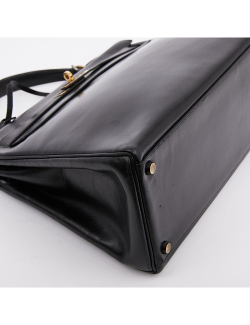 Sac Kelly 32 HERMES box noir vintage