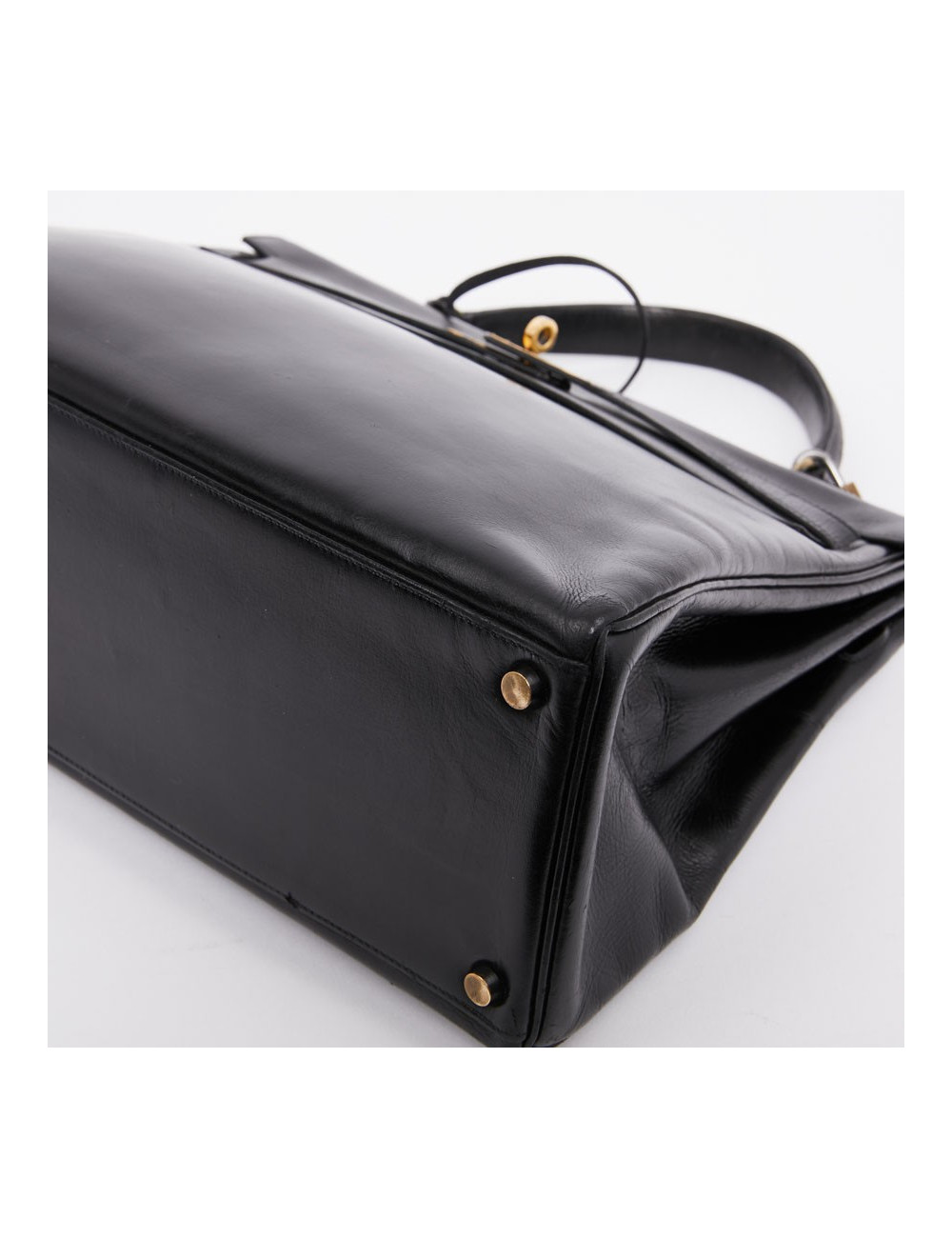 Sac Kelly 32 HERMES box noir vintage