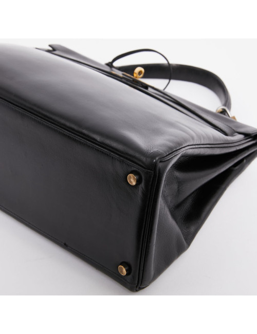 Sac Kelly 32 HERMES box noir vintage