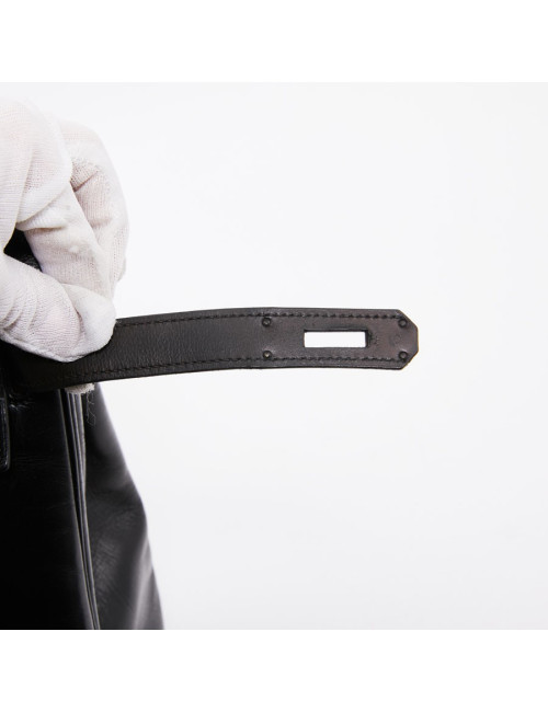 Kelly 32 HERMES black vintage box bag