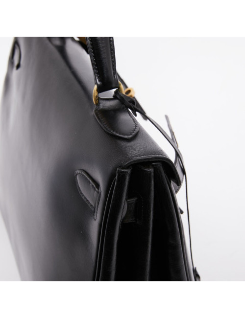 Sac Kelly 32 HERMES box noir vintage