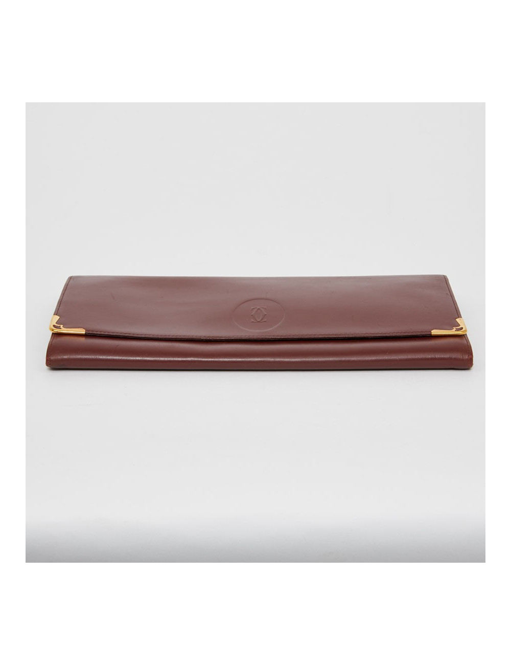 Pochette Cartier en cuir bordeaux