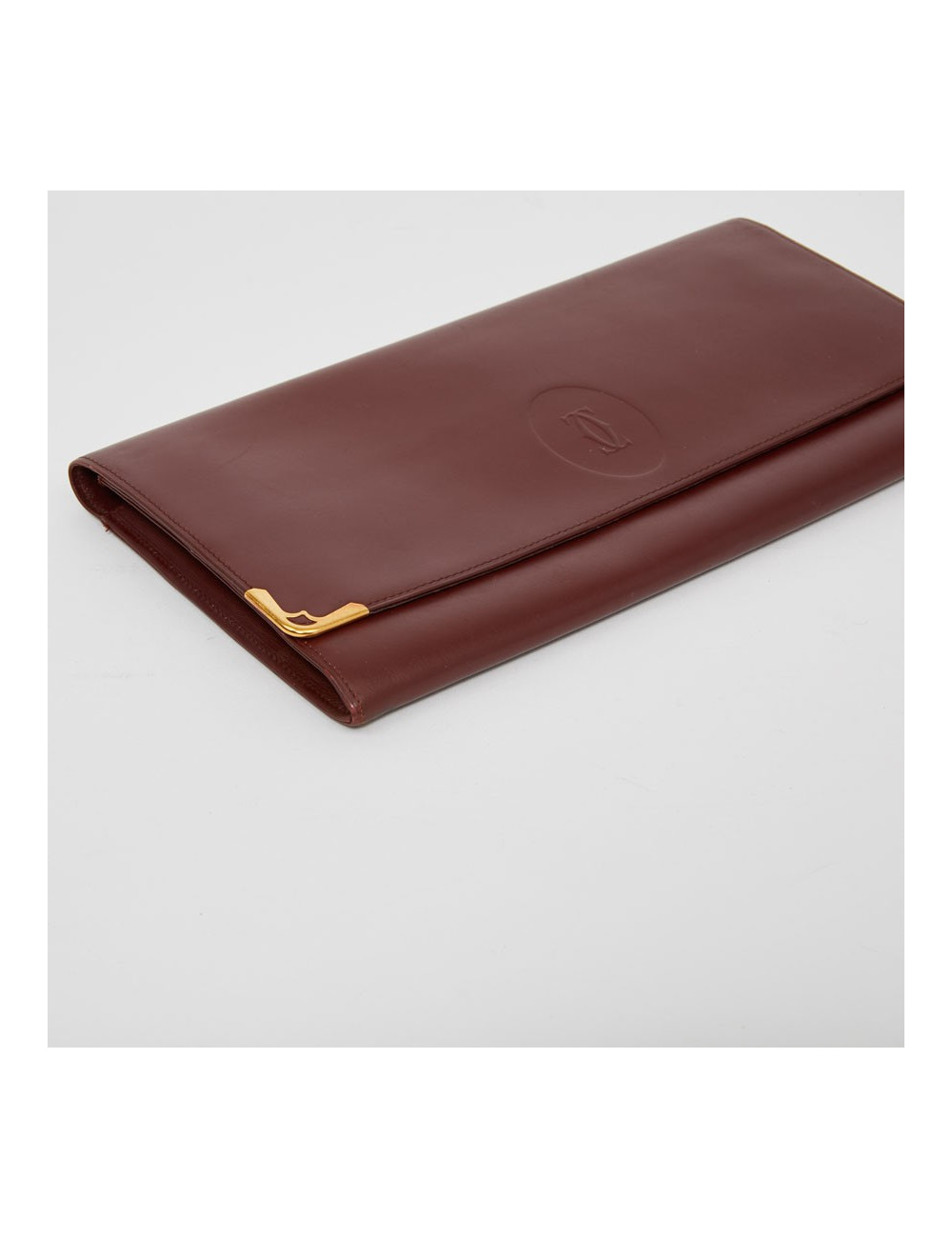 Pochette Cartier en cuir bordeaux