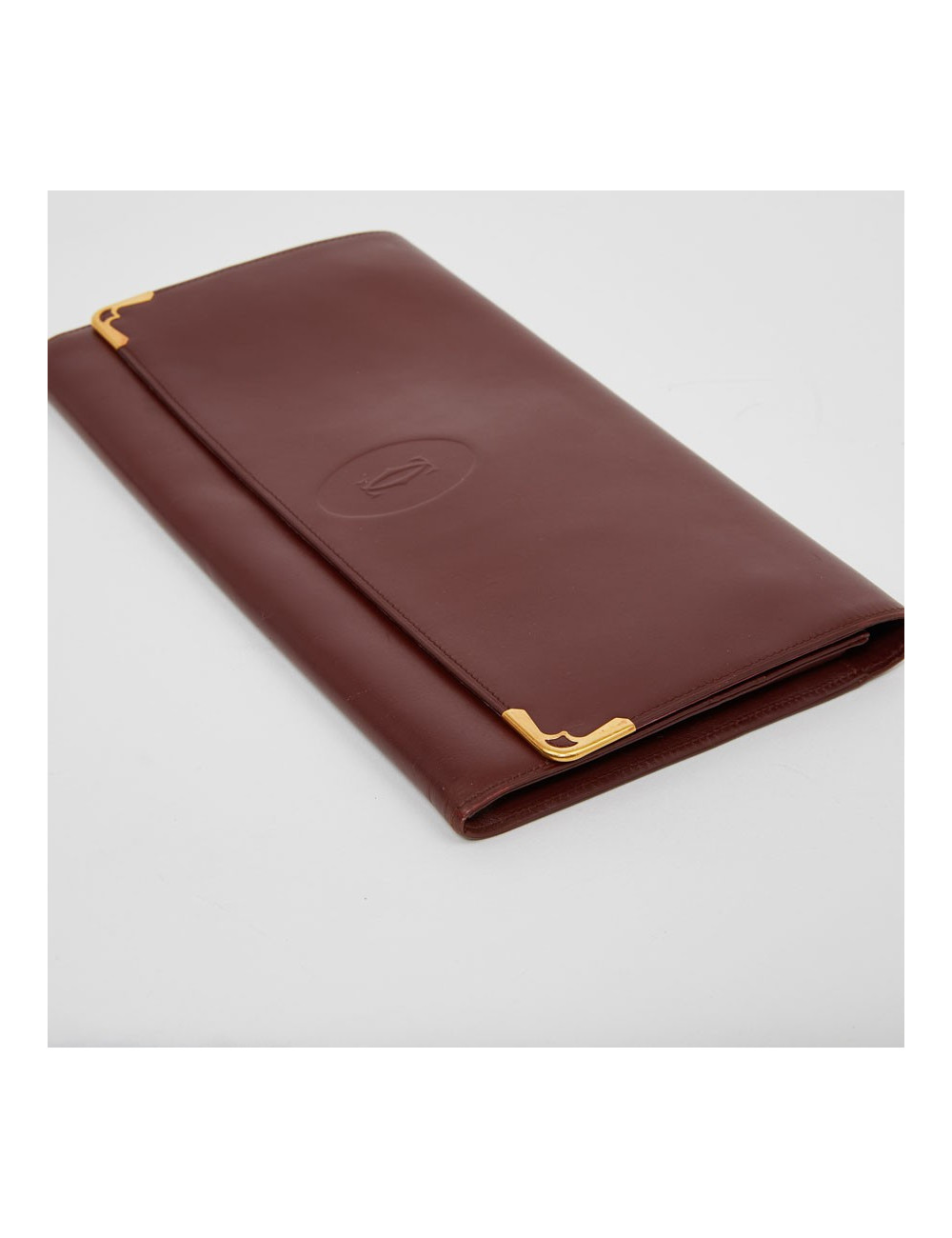 Pochette Cartier en cuir bordeaux