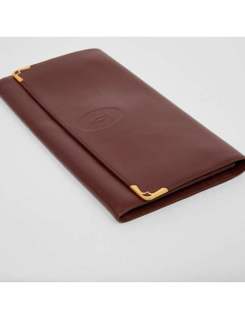 Pochette Cartier en cuir bordeaux