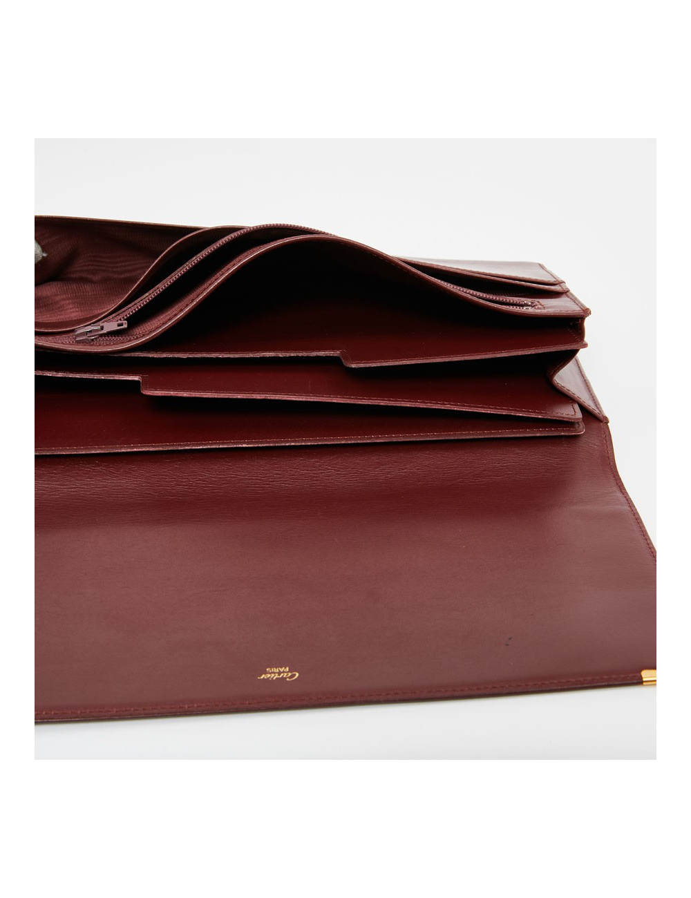 Pochette Cartier en cuir bordeaux
