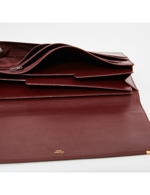 Pochette Cartier en cuir bordeaux