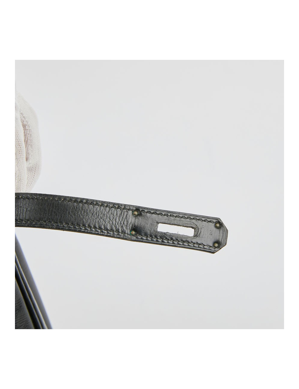 Sac Kelly 32 HERMES cuir box noir  Vintage