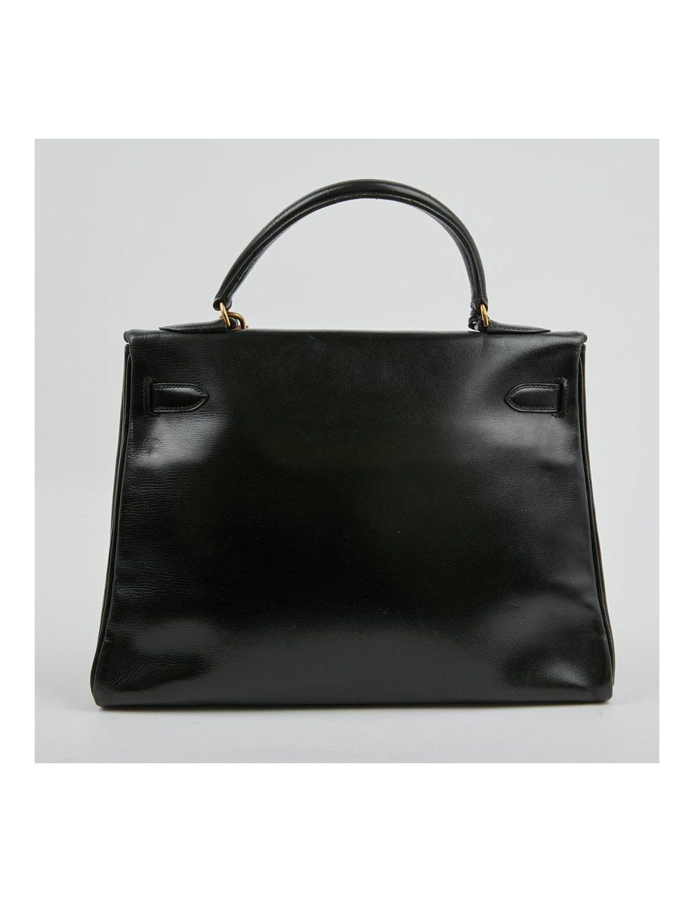 Sac Kelly 32 HERMES cuir box noir  Vintage