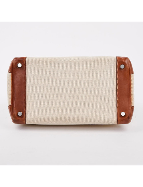 Birkin 30 toile écrue et cuir marron