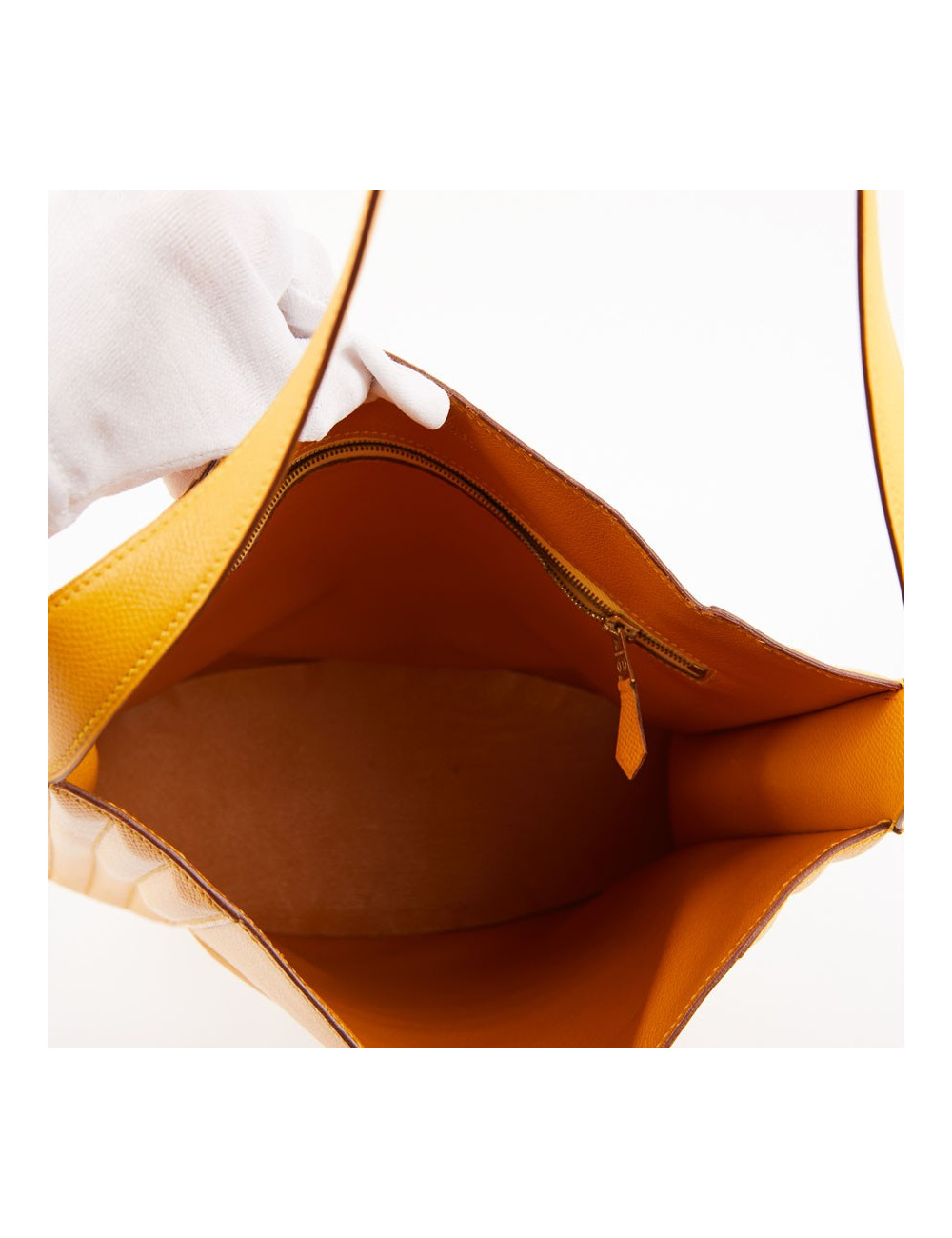 Sac Cadenas HERMES en cuir de veau  jaune 