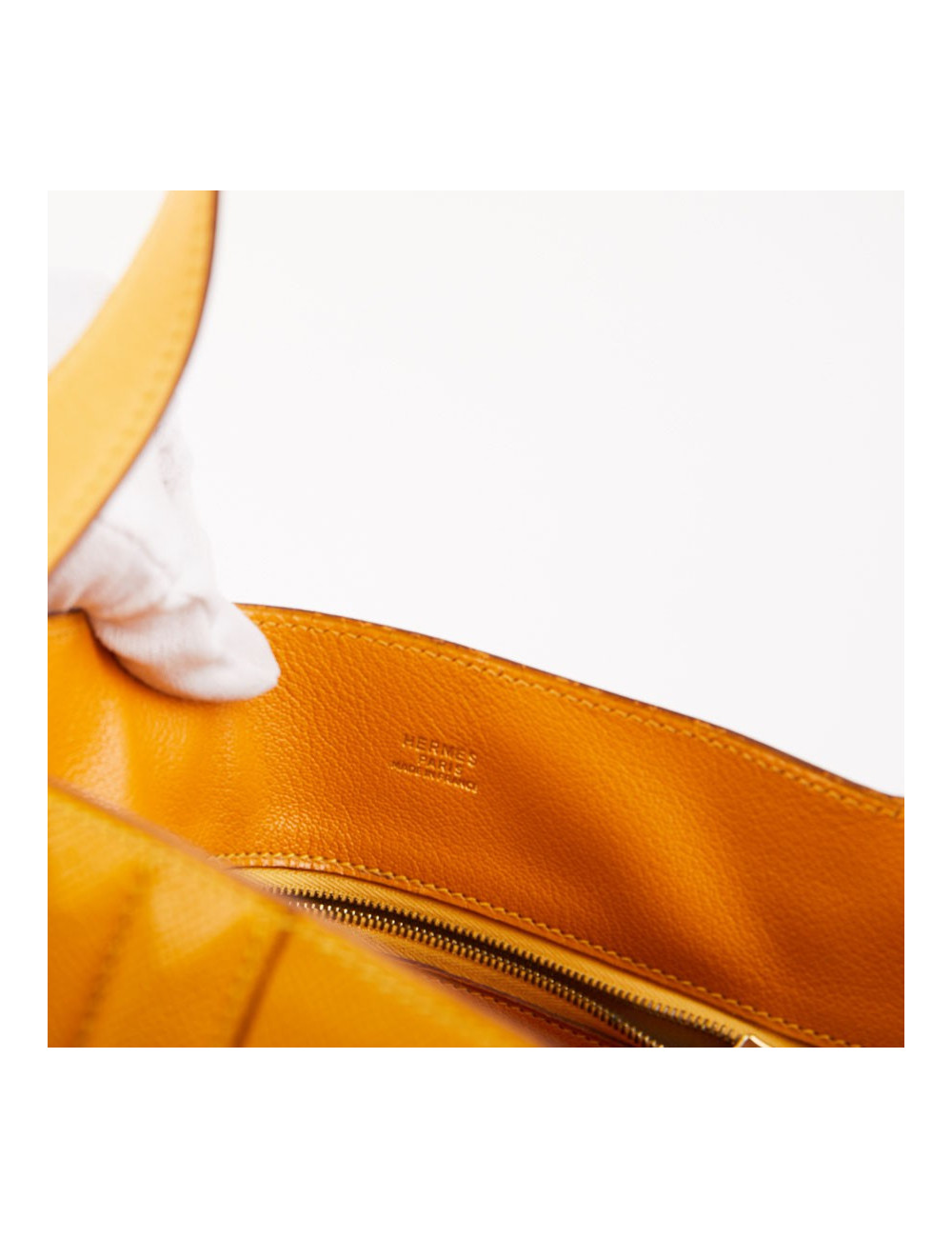 Sac Cadenas HERMES en cuir de veau  jaune 