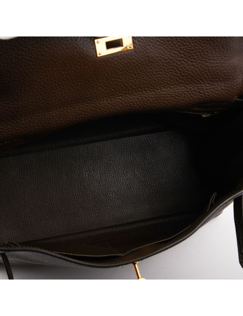Kelly II HERMES en cuir taurillon clémence marron