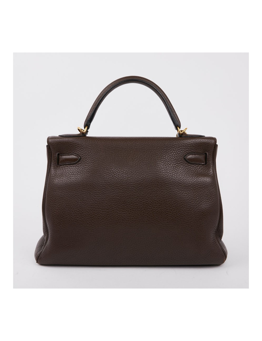 Kelly II HERMES en cuir taurillon clémence marron