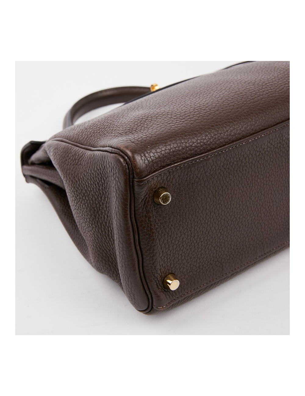 Kelly II HERMES en cuir taurillon clémence marron