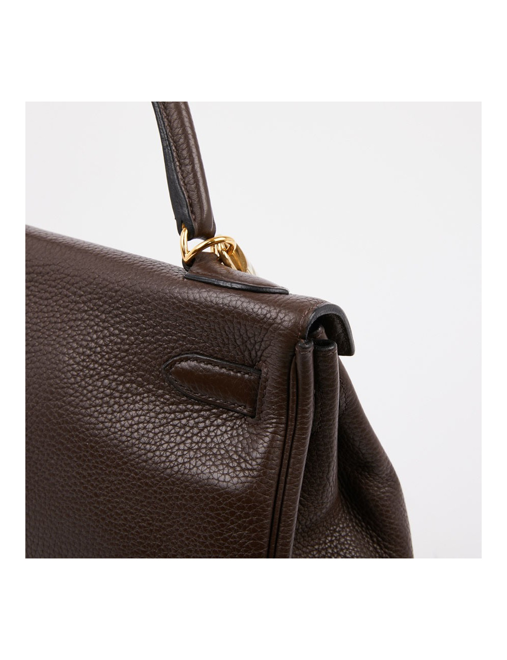 Kelly II HERMES en cuir taurillon clémence marron