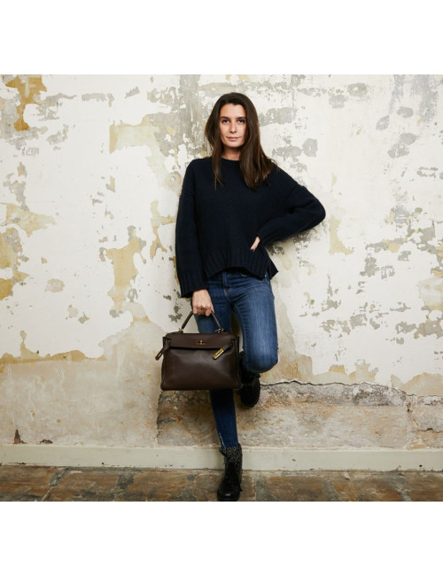 Kelly II HERMES en cuir taurillon clémence marron