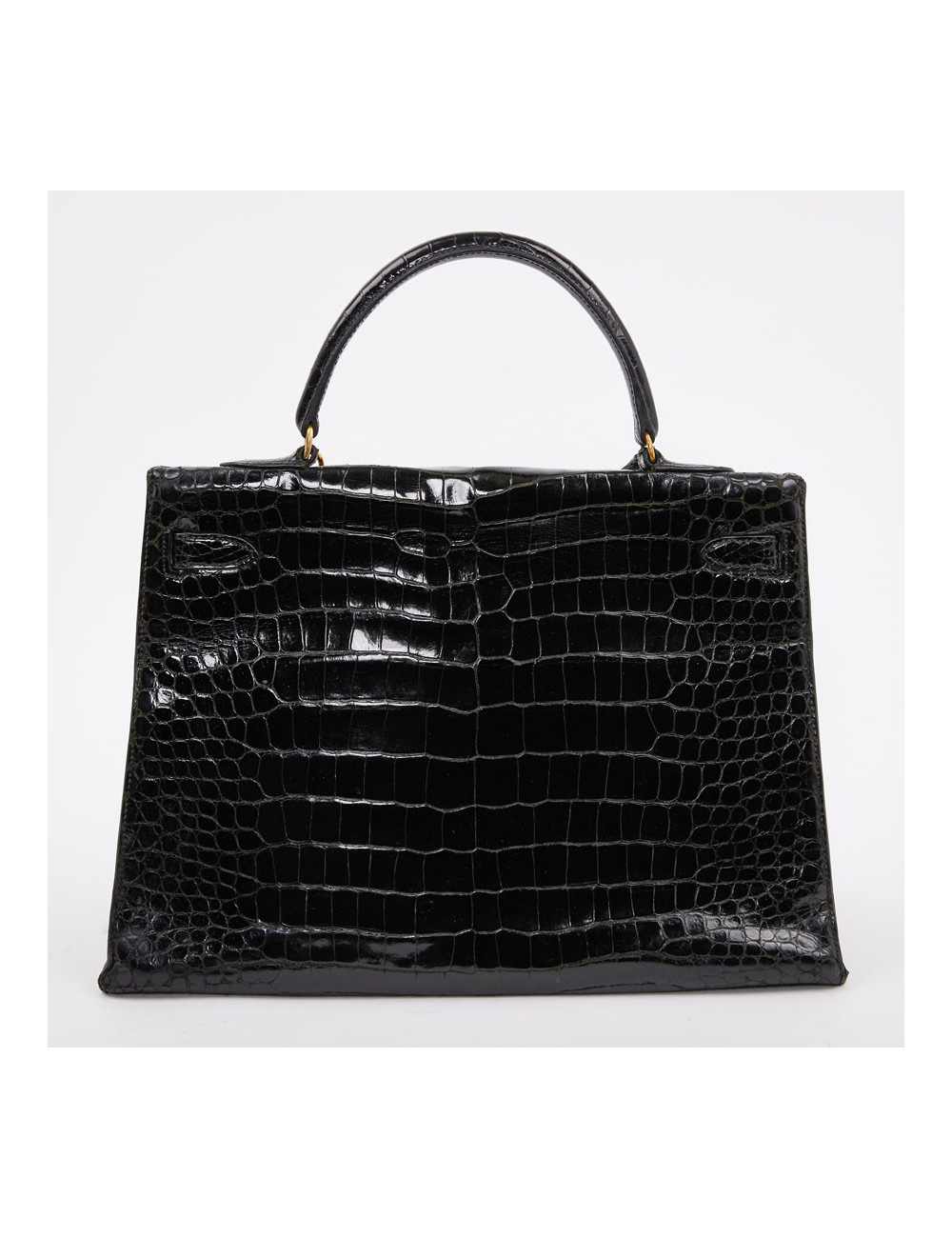 Sac Kelly 35 crocodile HERMES porosus noir