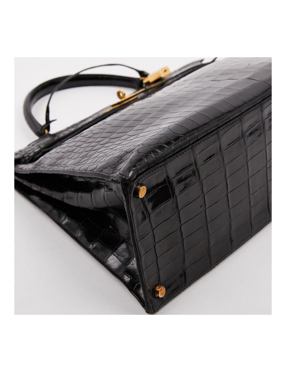 Sac Kelly 35 crocodile HERMES porosus noir