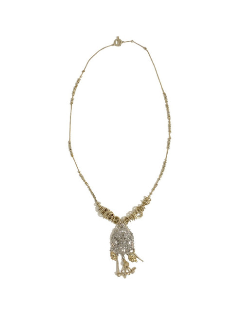 Long sautoir CHRISTIAN LACROIX doré et son pendentif argenté
