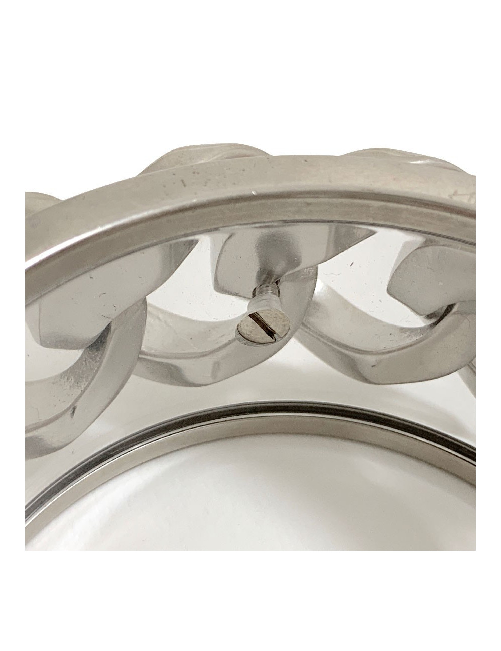 Bracelet transparent CHANEL et chaine argentée