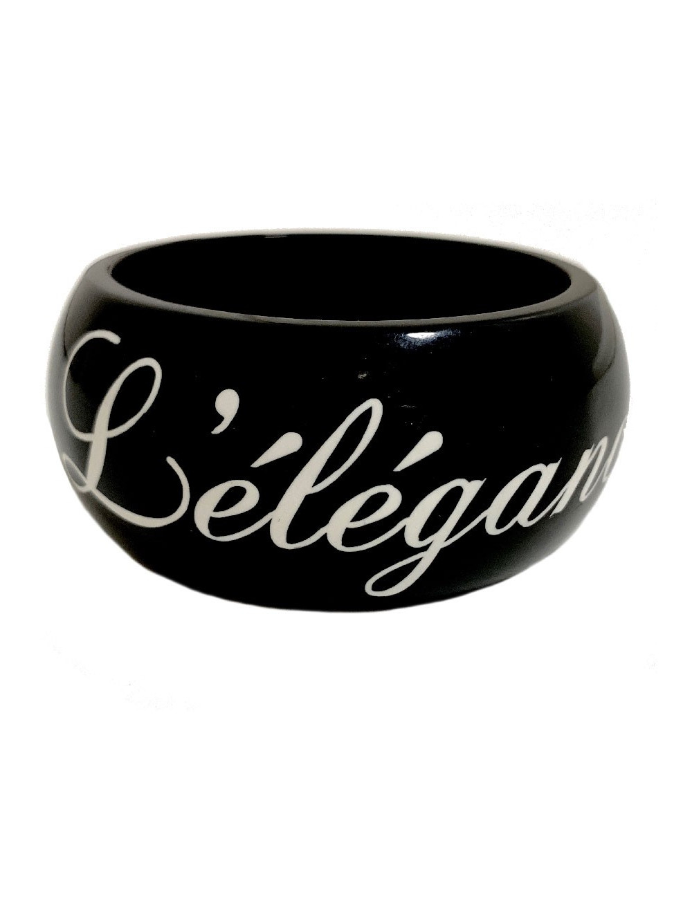 Bracelet noir CHANEL 3L'élégance c'est la ligne"