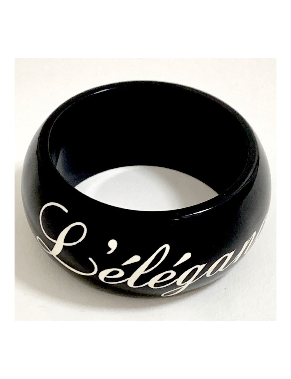 Bracelet noir CHANEL 3L'élégance c'est la ligne"