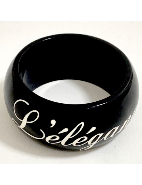 Bracelet noir CHANEL 3L'élégance c'est la ligne"