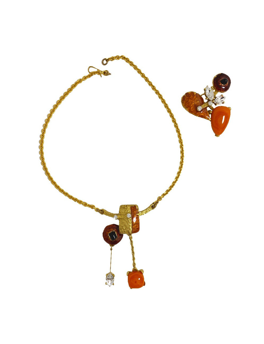 Parure CHRISTIAN LACROIX  collier et broche Vintage