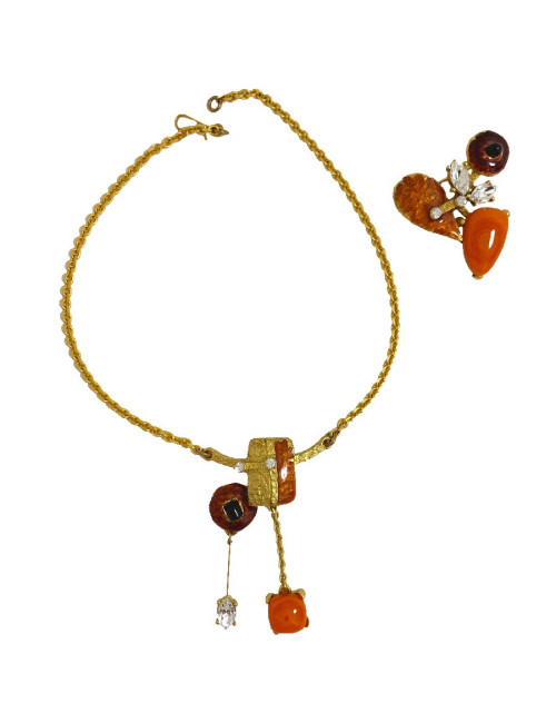 Parure CHRISTIAN LACROIX  collier et broche Vintage