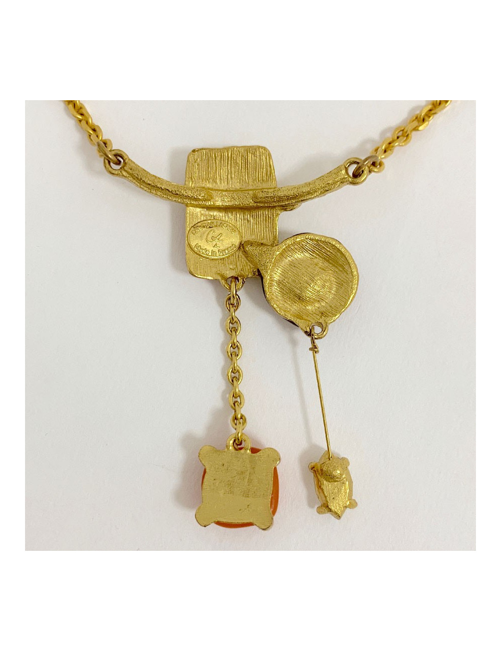 Parure bijou CHRISTIAN LACROIX collier et broche vintage