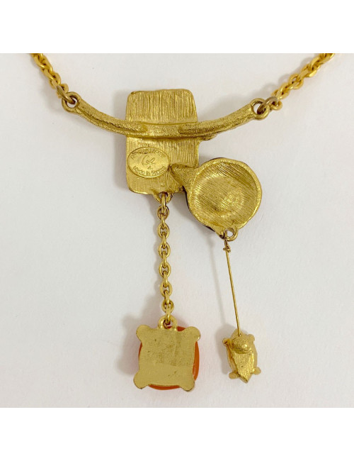 Parure bijou CHRISTIAN LACROIX collier et broche vintage