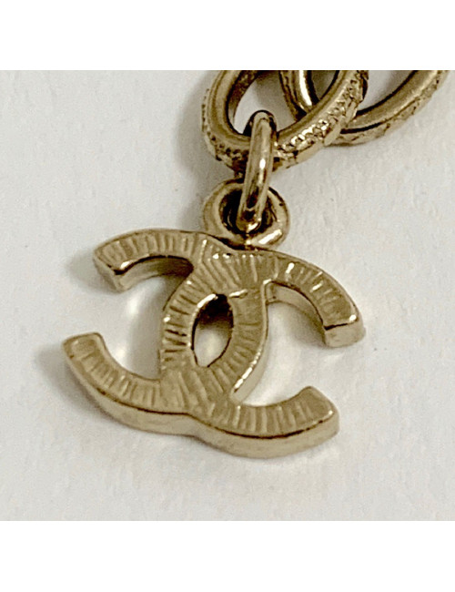 Sautoir multichaines  CHANEL perles nacrées rose  et transparent 