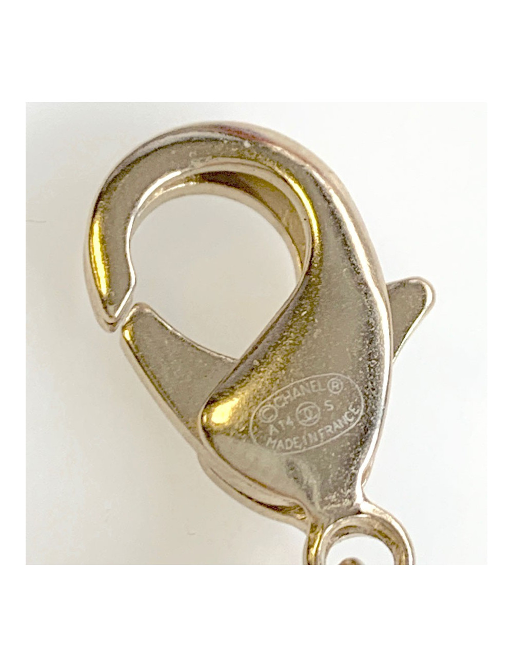 Sautoir CHANEL multichaines perles nacrées rose et transparent 