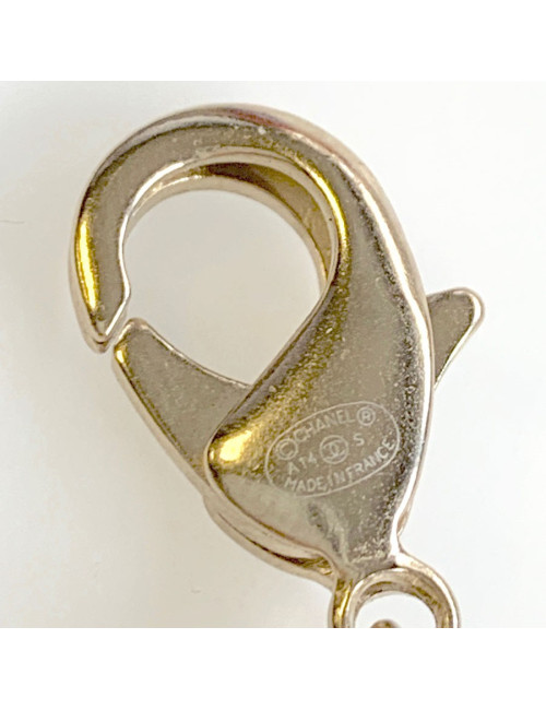 Sautoir multichaines  CHANEL perles nacrées rose  et transparent 