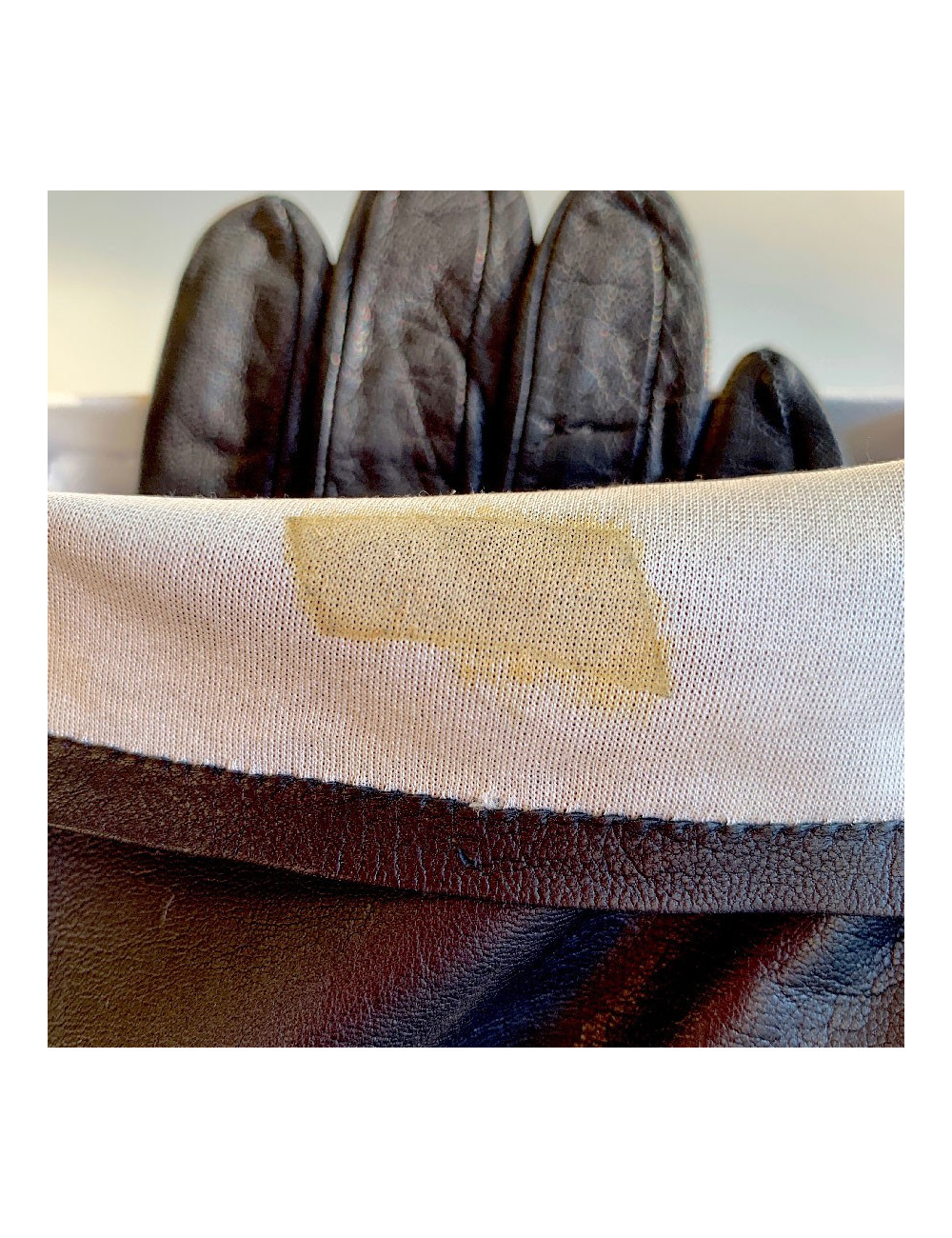 CHANEL white camellias and black lambskin long gloves