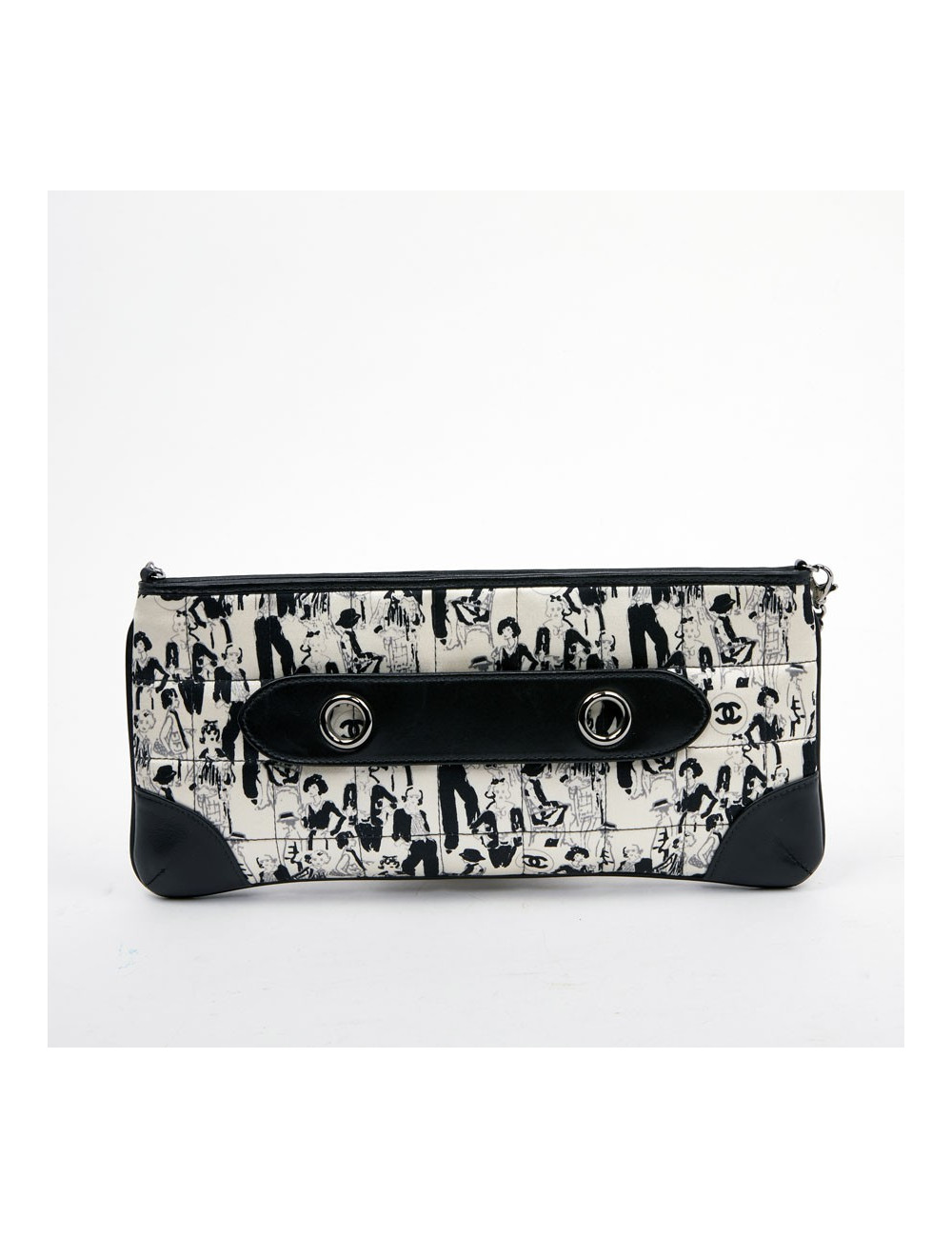 Pochette CHANEL soie noire