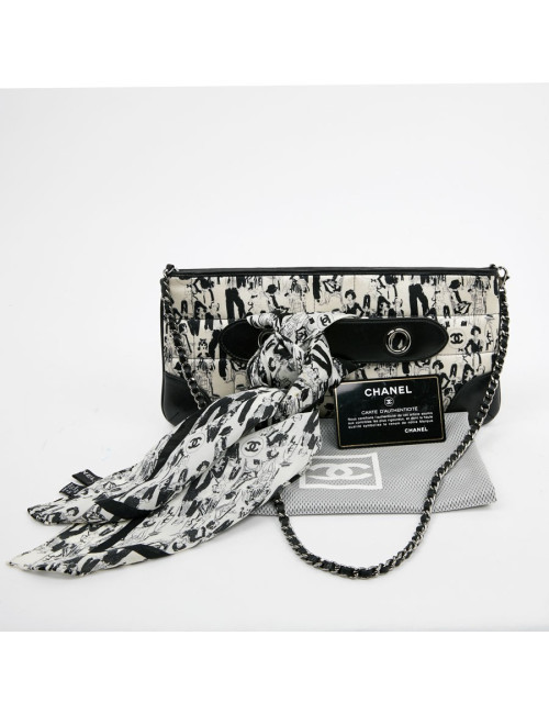 Pochette CHANEL soie noire