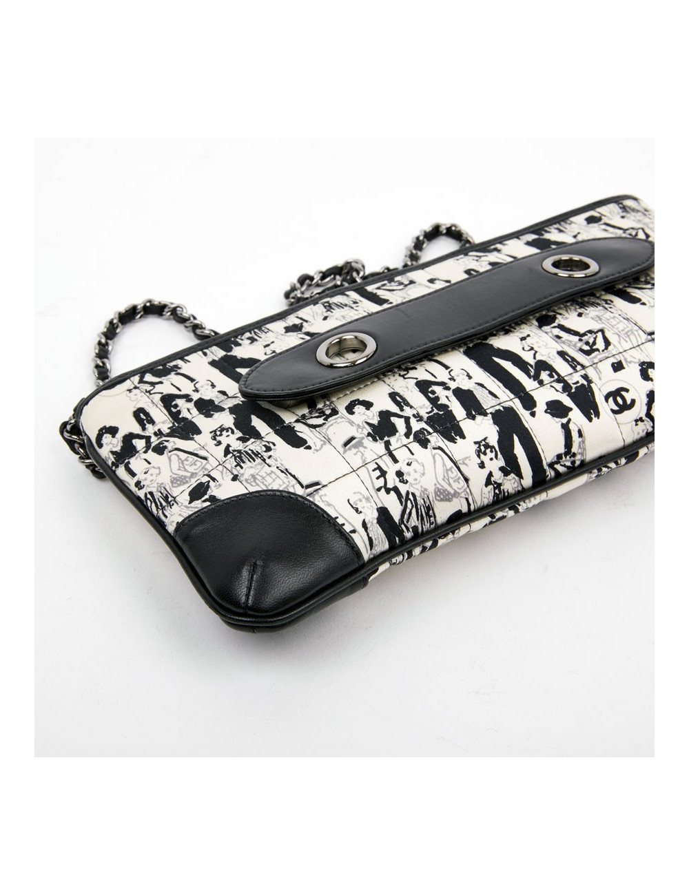 Pochette CHANEL soie noire