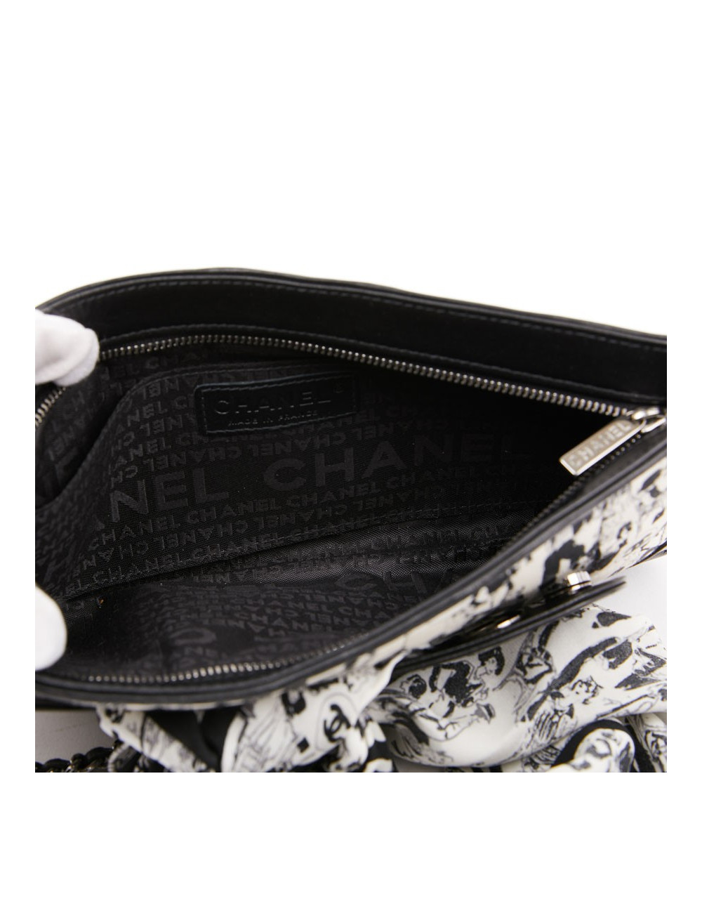 Pochette CHANEL soie noire