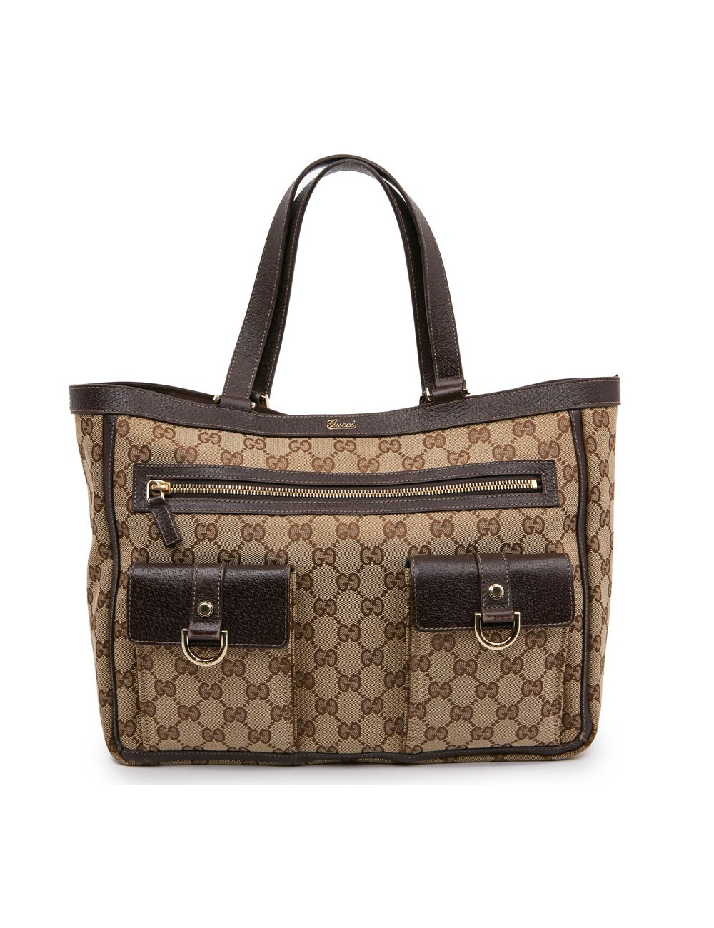 Cabas monogram GUCCI en toile beige