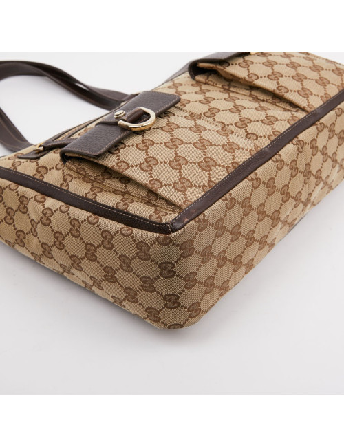 Cabas monogram GUCCI en toile beige