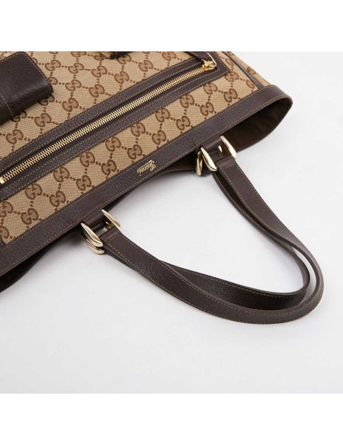 Cabas monogram GUCCI en toile beige