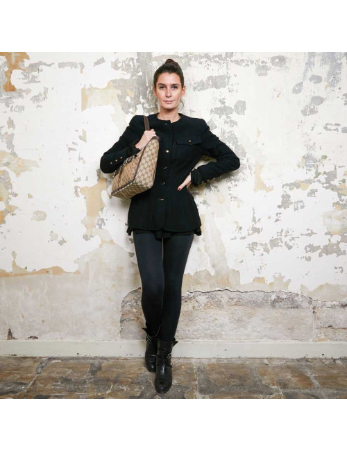 Cabas monogram GUCCI en toile beige