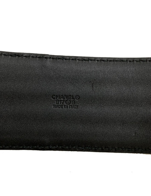 Ceinture CHANEL cuir noir et boucle "CC"