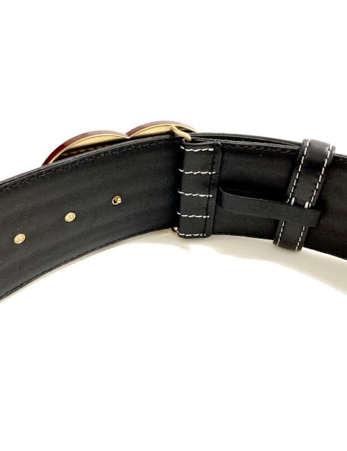 Ceinture CHANEL cuir noir et boucle "CC"